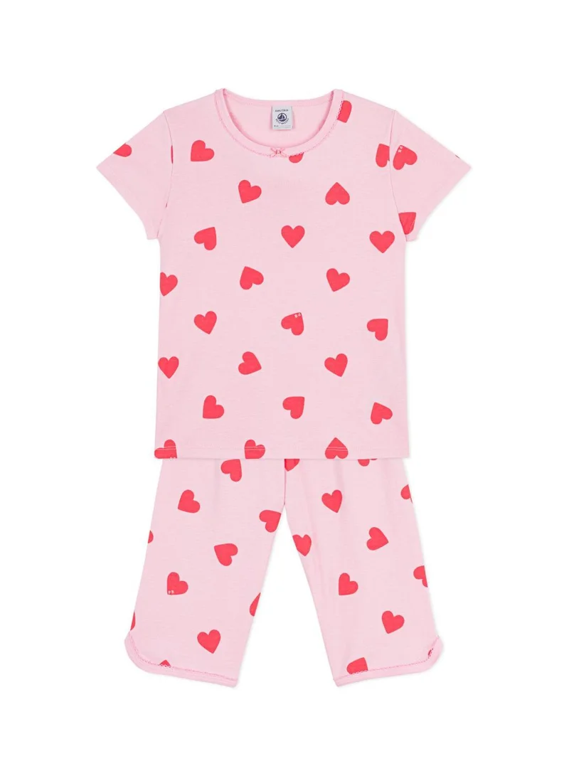 بيتي باتو Children's heart print cotton capri pyjamas